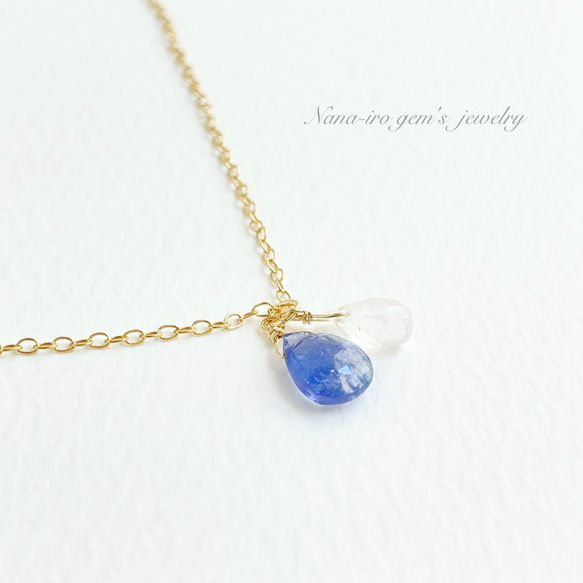 14kgf tanzanite × moon stone necklace 1枚目の画像