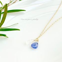 14kgf tanzanite × moon stone necklace 4枚目の画像