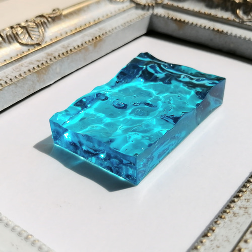 アクアブルーの海の置物☆ / インテリア / 波 / オブジェ その他