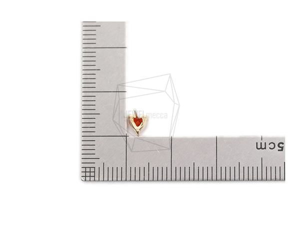ERG-2079-G【2個入り】ハートキュービックピアス,heart Cubic Post Earring 5枚目の画像