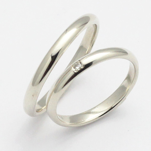 結婚指輪 マリッジリングに最適 シンプル ダイヤモンドリング 0号から30号まで PT8019P 4枚目の画像