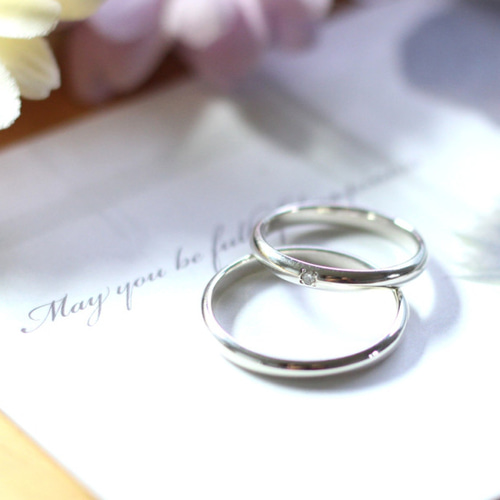 結婚指輪 マリッジリングに最適 シンプル ダイヤモンドリング 0