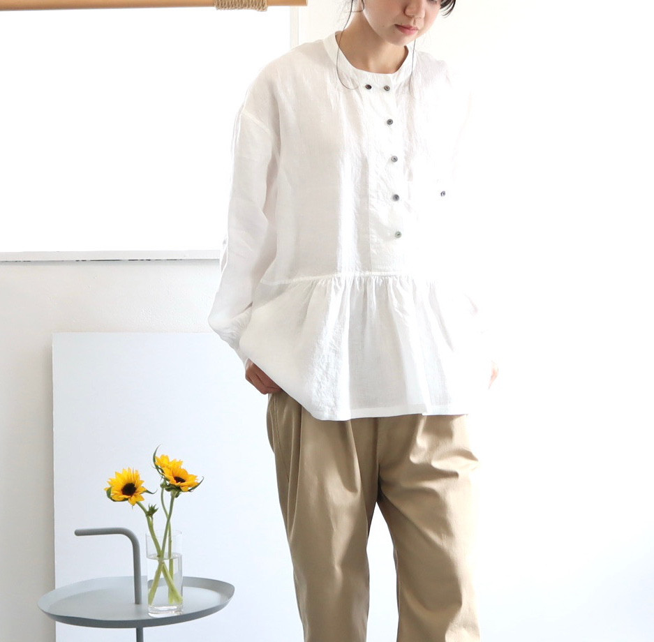 front gather blouse  (linen)