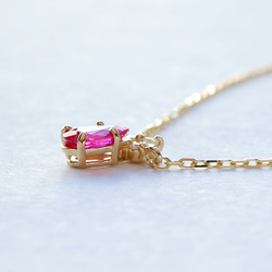 K18 紅寶石和鑽石項鍊 ~Ello Lilas~ 七月生日石 第8張的照片