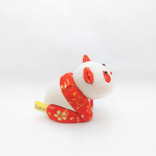 柿沼東光作 江戸木目込み人形 しあわせパンダ 紅 江戸木目込 しあわせパンダ 紅 柿沼東光作 その他置物 Kakinuma