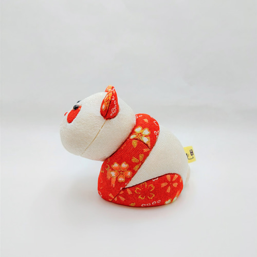 江戸木目込 しあわせパンダ（仔） 紅 柿沼東光作 その他置物 Kakinuma