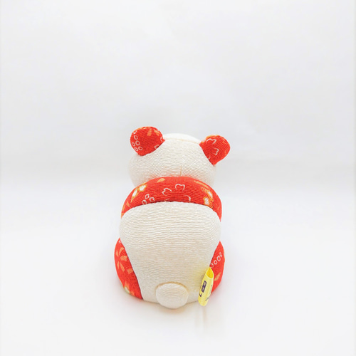 江戸木目込 しあわせパンダ（仔） 紅 柿沼東光作 その他置物