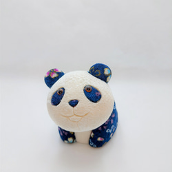 江戸木目込 しあわせパンダ 江戸紫 柿沼東光作 その他置物