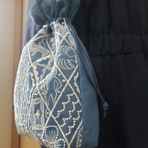 ミナペルホネン シンフォニー 巾着 バッグ ポシェット 斜めがけ