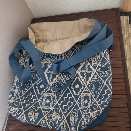 専用ミナペルホネン ポケット巾着バッグ シンフォニー ライト