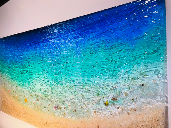 アートパネル エメラルドブルームーンビーチ 90×45 壁掛け 3枚目の画像
