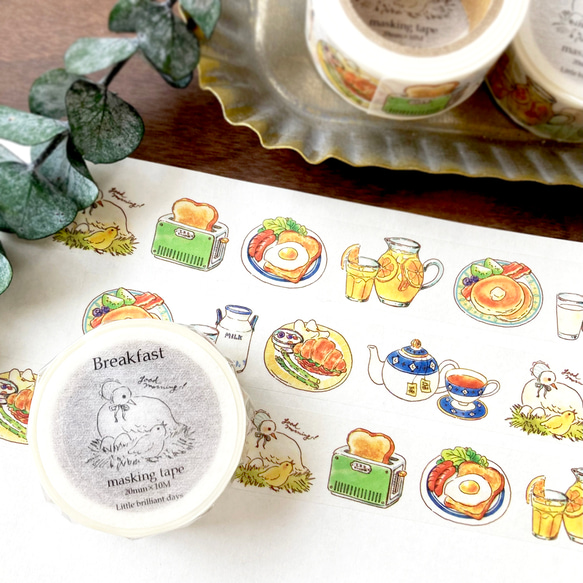 Breakfastマスキングテープ｜朝食マステ（20mm） 3枚目の画像