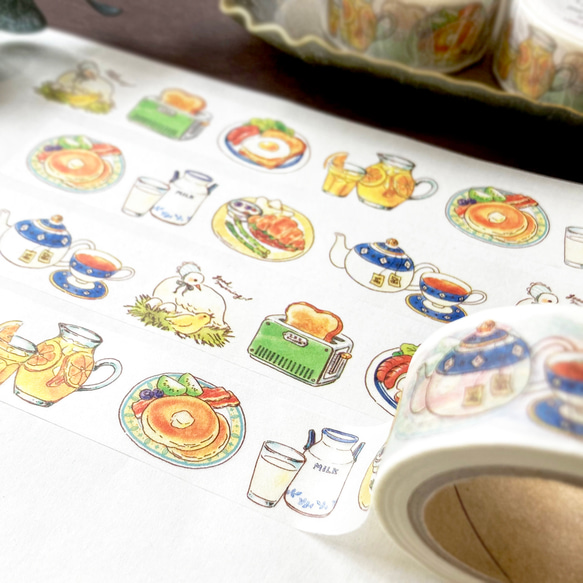 Breakfastマスキングテープ｜朝食マステ（20mm） 2枚目の画像