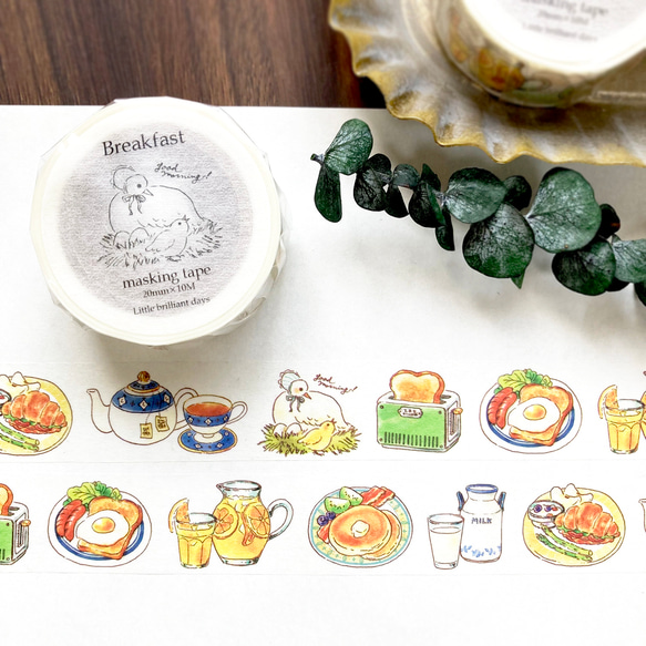 【完売】Breakfastマスキングテープ｜朝食マステ（20mm） 1枚目の画像