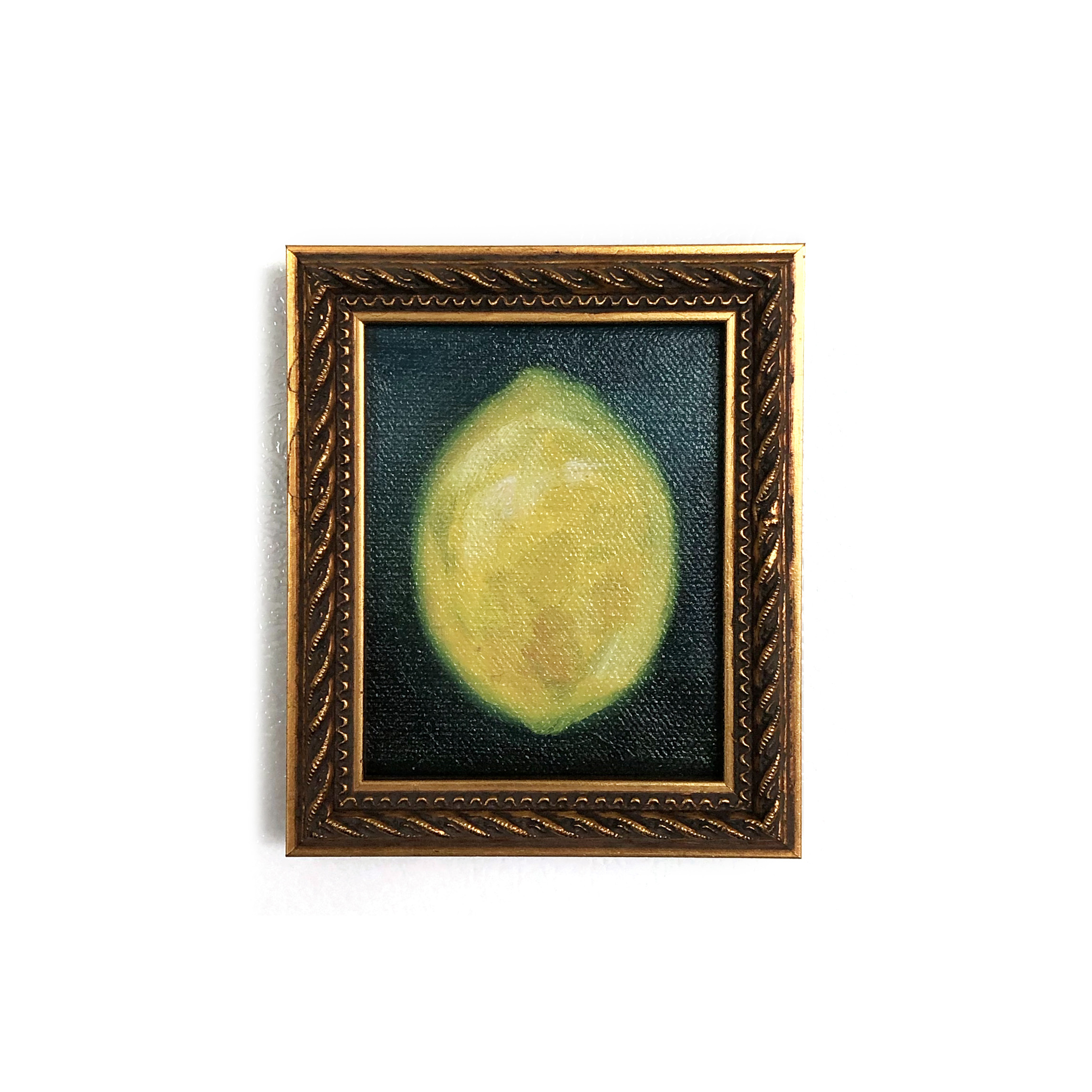 絵画 レモン Lemon ミニキャンバス 油彩画 額フレーム 絵画