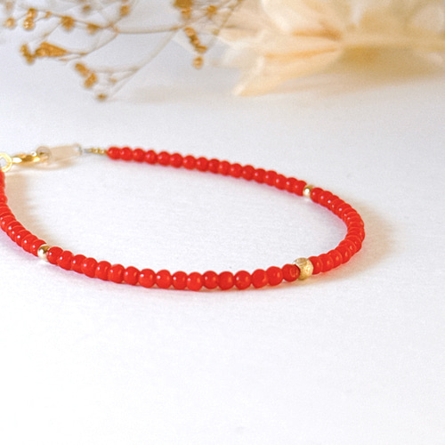 R✴︎H様スノーフレークオブシディアン&サルディーニャ珊瑚 14kgfブレスレット R✴︎H様スノーフレークオブシディアン&サルディーニャ珊瑚