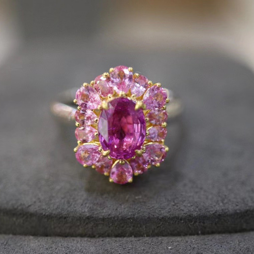 天然 ピンク サファイア リング2.03ct k18 f 指輪・リング