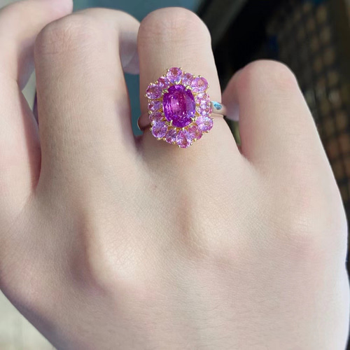 天然 ピンク サファイア リング2.03ct k18 f 指輪・リング Worldstone  