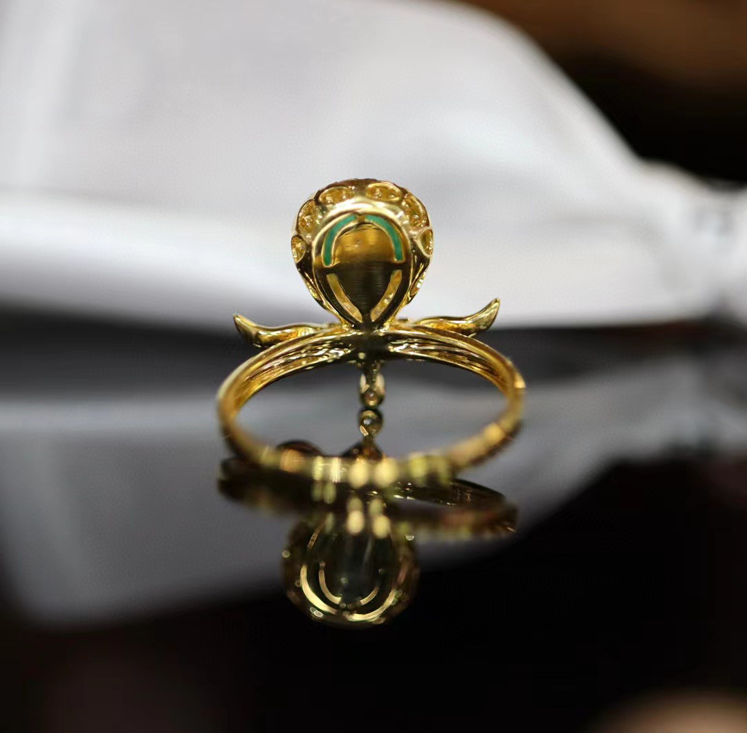 天然 エメラルド ダイヤ  リング2.08ct k18 f