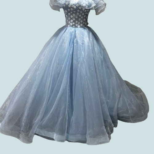 高品質！ ウェディングドレス キラキラグリッターチュール オフ  