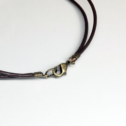 Silver Circle Bracelet with Leather Cord 4枚目の画像