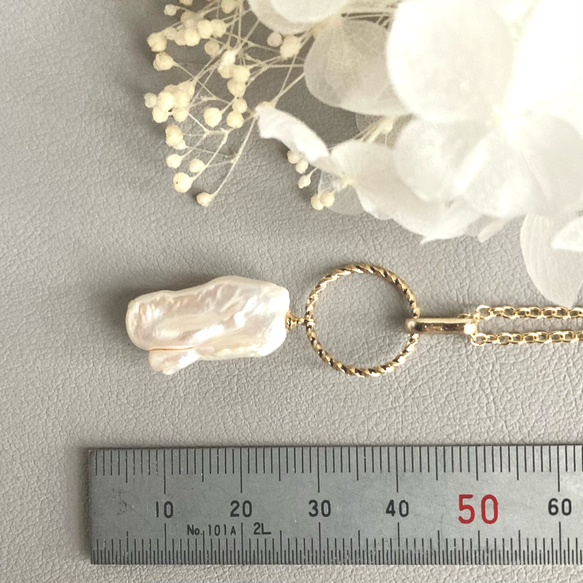大粒淡水ケシ真珠のネックレス 4枚目の画像
