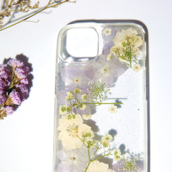 全機種対応iPhone Xperia Galaxy  押し花ケース 人気 押し花 ❀ケース 花束 花物語 1枚目の画像