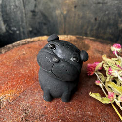 哈巴狗(黑色) O-402-2 陶瓷/哈巴狗/哈巴狗 第2張的照片
