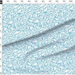 海 貝 シェル 珊瑚 コーラル 波 海洋 タツノオトシゴ ヒトデ海柄 輸入生地 生地 ハンドメイド 素材 布 ブルー 青 2枚目の画像