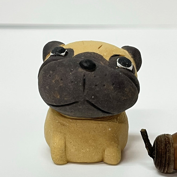 パグ　子（フォーン）　Ｏ-403-1　陶製　/Pug/哈巴狗/Mops 5枚目の画像