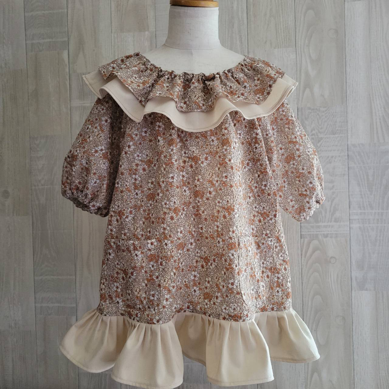 フリル裾スモック3点セット フリル裾スモック3点セット フリル裾スモック3点セット 裾フリル