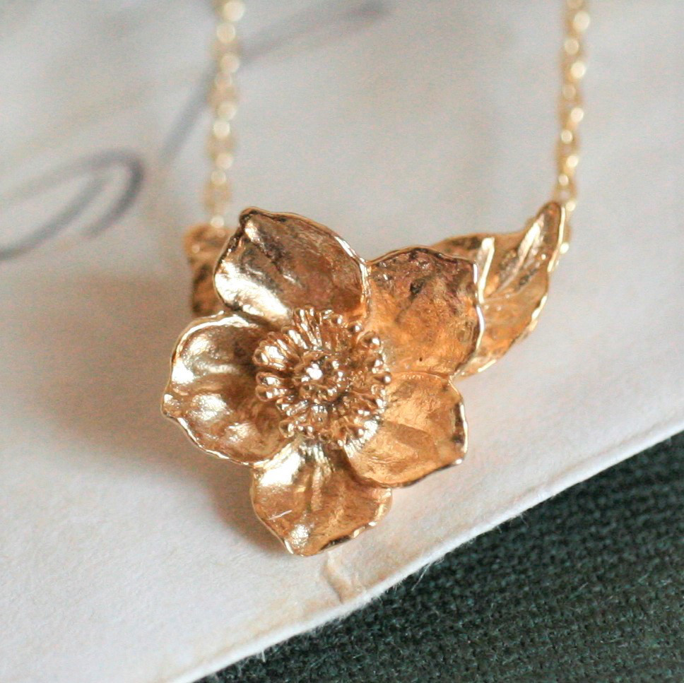 うつむく貴婦人 クリスマスローズのネックレス 【受注生産】