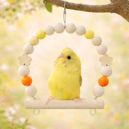日本製 セキセイインコ インコ 鳥 ブランコ おもちゃ TC30：オレンジ
