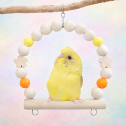 Sサイズ 日本製 インコ 鳥 ブランコ TC61：ピンク おもちゃ・ペット