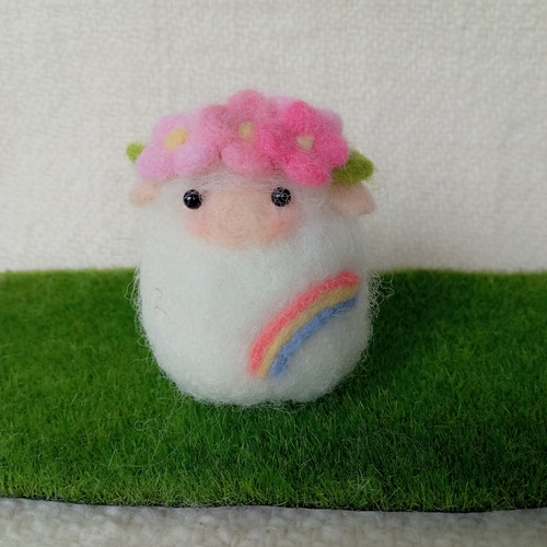 梅雨の季節の紫陽花ひつじ（受注制作） 羊毛フェルト Mt.maru 通販