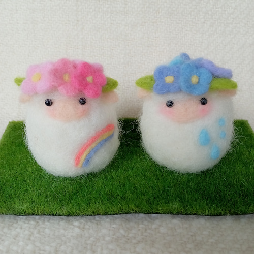 ぽんちゃん様梅雨作品羊毛フェルト