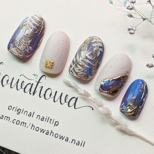 ボタニカル サンディ ネイルチップ❀.*・ﾟ 【成人式、結婚式、母の日  