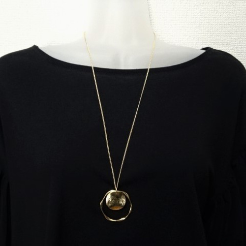 再販！【長さ変更可能】大ぶり シンプル ウェーブ リング ロング