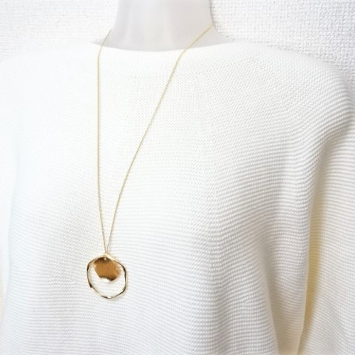 再販！【長さ変更可能】大ぶり シンプル ウェーブ リング ロング