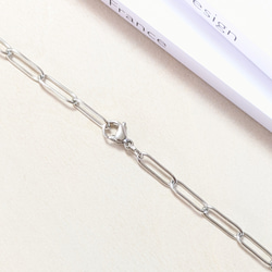 シルバーチェーンネックレス　シンプル　サージカルステンレス　金属アレルギー対応　つけっぱなしOK 5枚目の画像