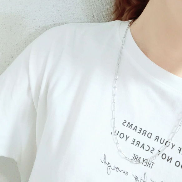 シルバーチェーンネックレス　シンプル　サージカルステンレス　金属アレルギー対応　つけっぱなしOK 6枚目の画像