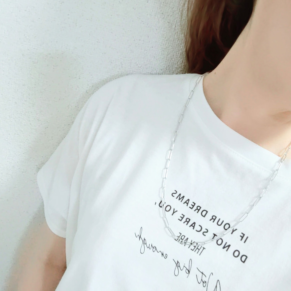 シルバーチェーンネックレス　シンプル　サージカルステンレス　金属アレルギー対応　つけっぱなしOK 2枚目の画像