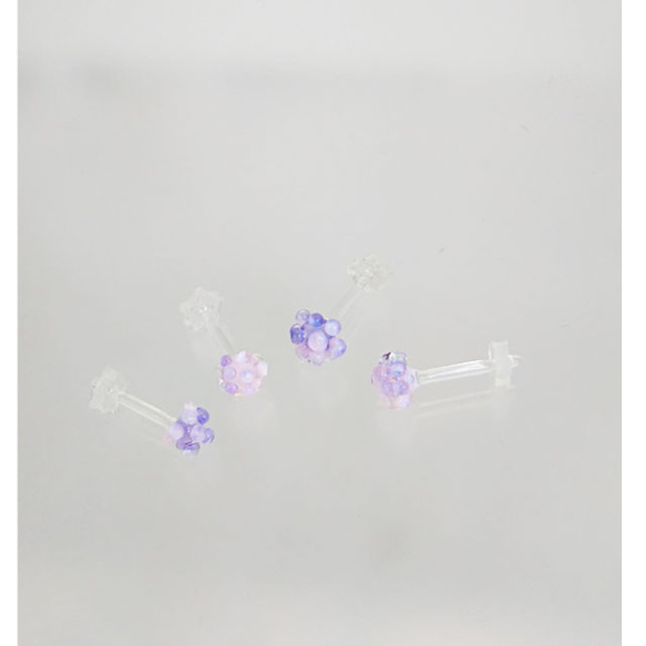 Hydrangea Earrings 極佳的舒適度☆ 手工製作防過敏玻璃耳環！ ☆14G16G18G 第9張的照片