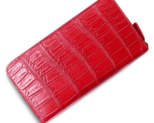 クロコダイル革レディース・メンズ財布 ラウンドファスナー