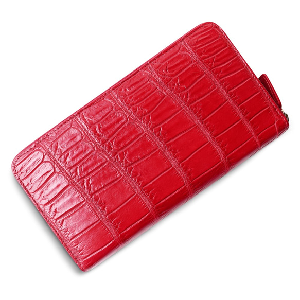 クロコダイル メンズ 財布 長財布 ラウンドファスナー 内装レッド sankyo shokai クロコダイル 長財布 メンズ ラウンドファスナー