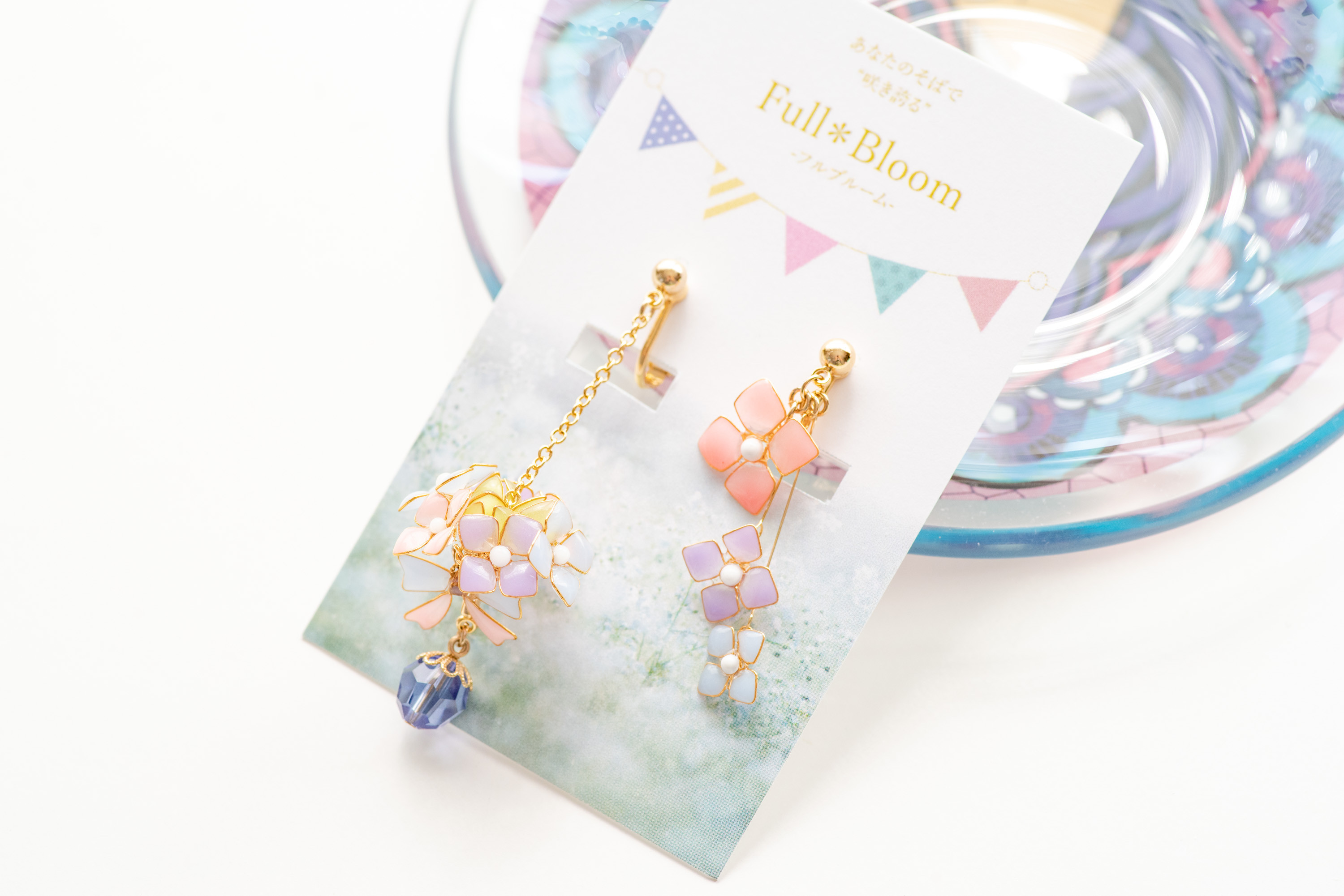 紫陽花ブーケのピアス