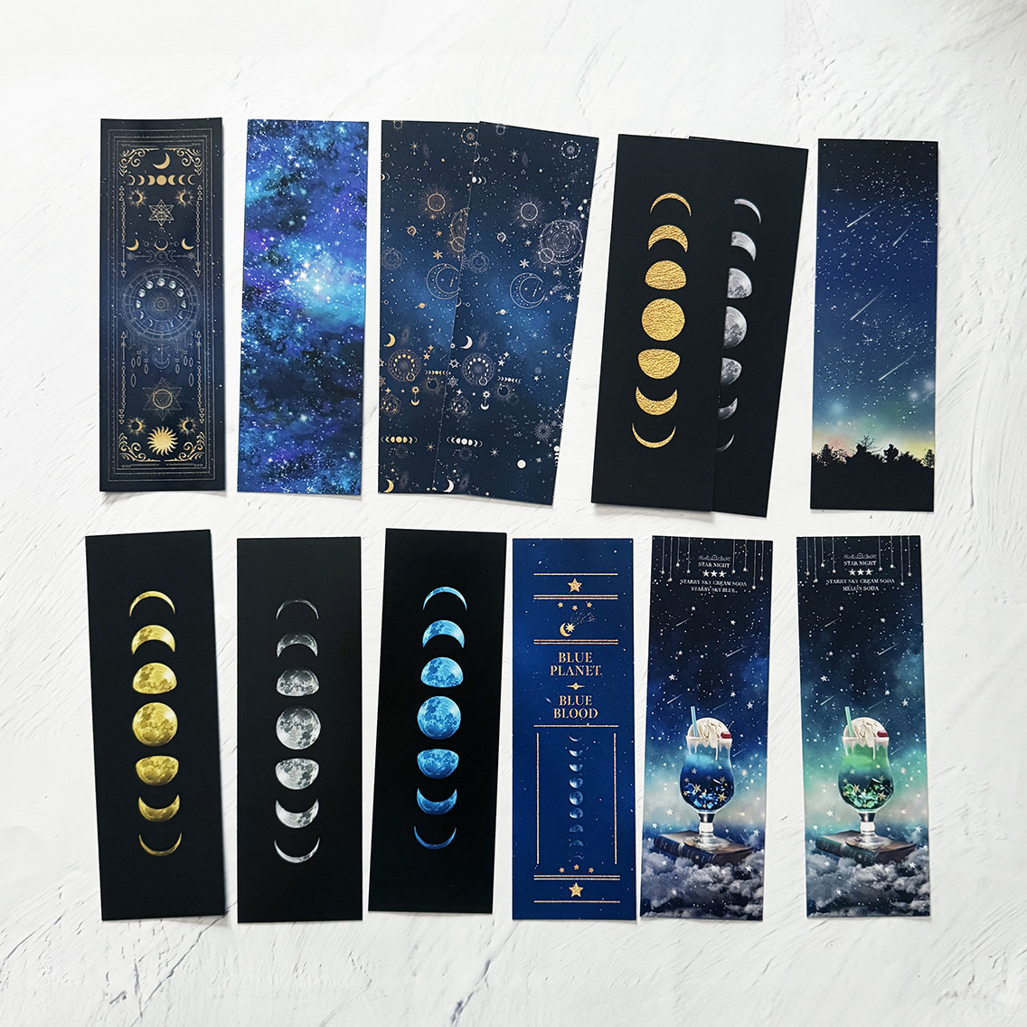 星空と夜空と天体柄のしおり / ブックカバー ブックマーク