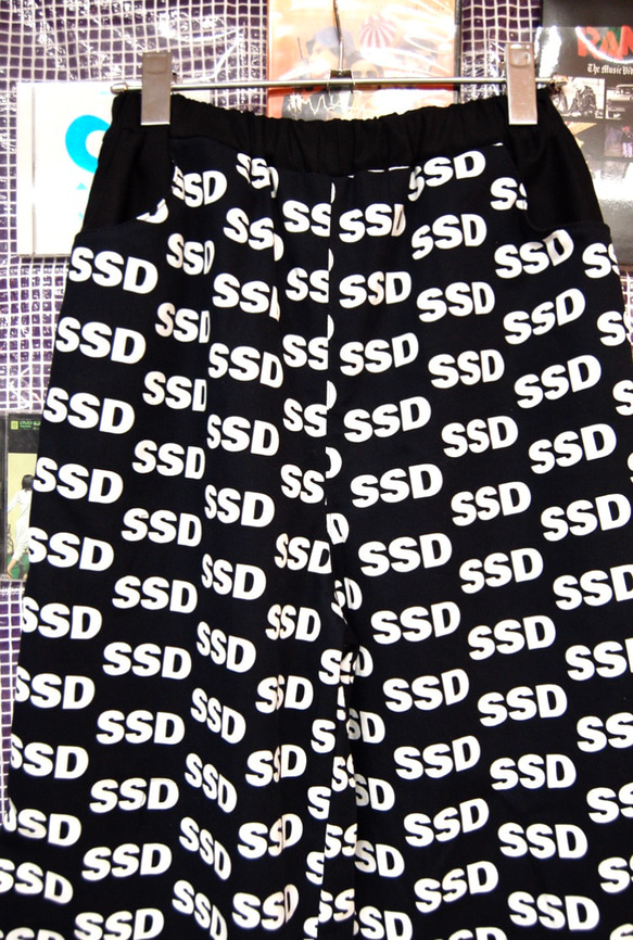 SSD  logo  2way コットンワイドパンツ:ブラック 7枚目の画像