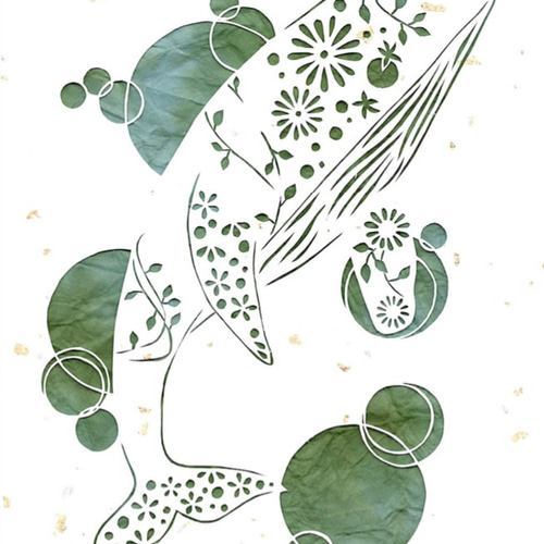 カラフル クジラ切り絵A4サイズ 切り絵 taru 通販 14018529｜Creema