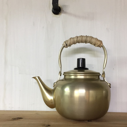 日軽 やかん 10リットル 籐巻き 昭和レトロ 日軽 やかん 10リットル 籐巻き